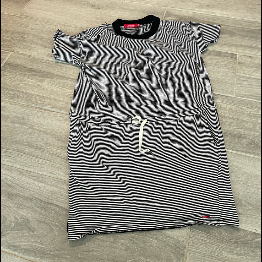 N:Philanthropy Striped Dress Small Black White